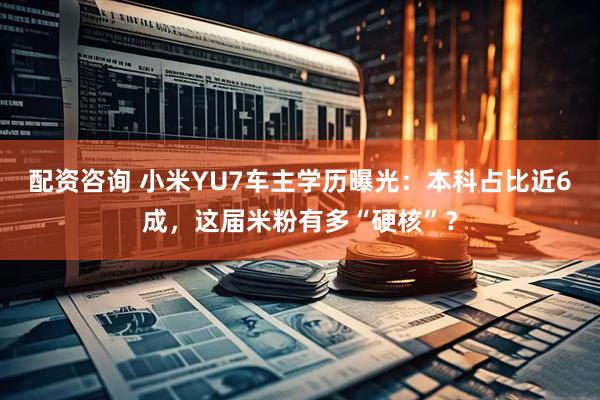 配资咨询 小米YU7车主学历曝光：本科占比近6成，这届米粉有多“硬核”？